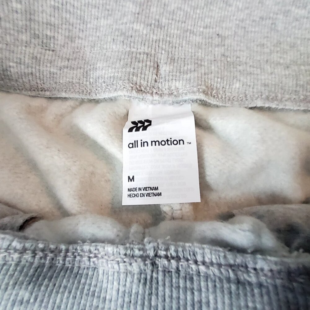 All In Motion Core Fleece Jogger Pants Relaxed Fit Side Pockets Size M Gray - Picture 8 of 9